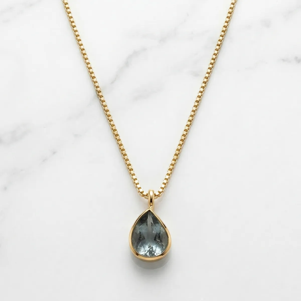 Kette · Aquamarin · 585 Gelbgold